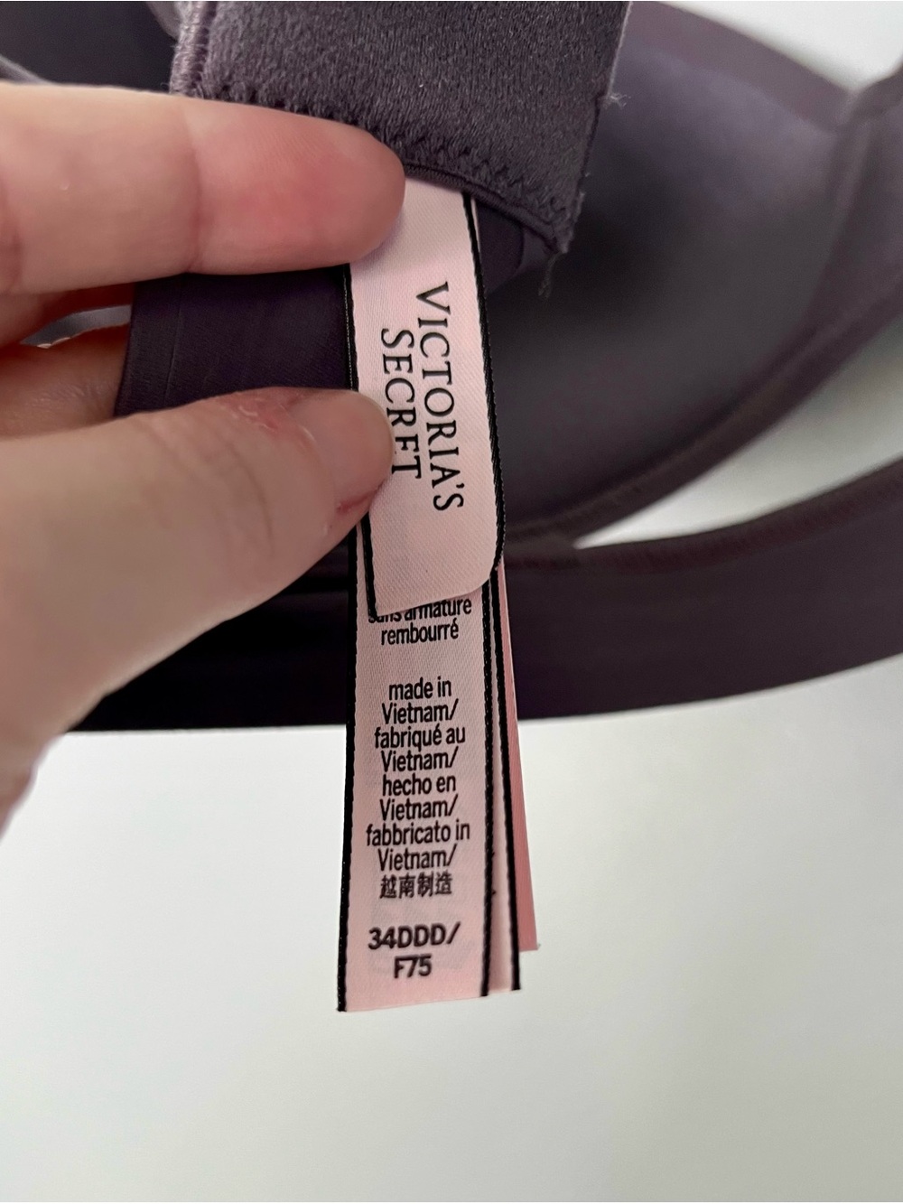 Victoria's Secret 34DDD Incredible Push-Up Bra (wire-free) - Storm Gray - Picture 3 of 5